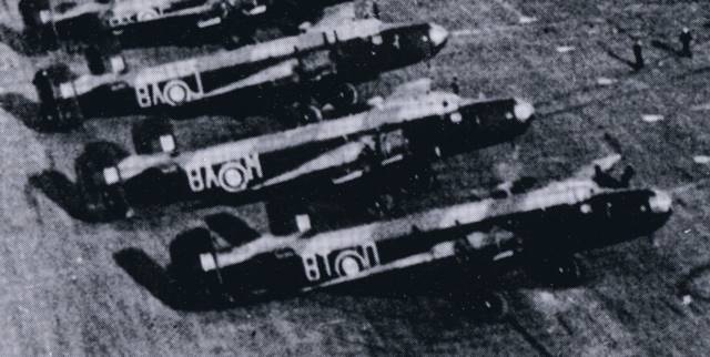 Halifax tugs (including Ray Atkinson's) at Woodbridge before Operation Varsity - detail